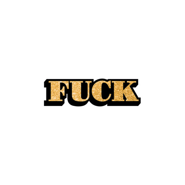 Fuck Gold Glitter Pin - Image 2