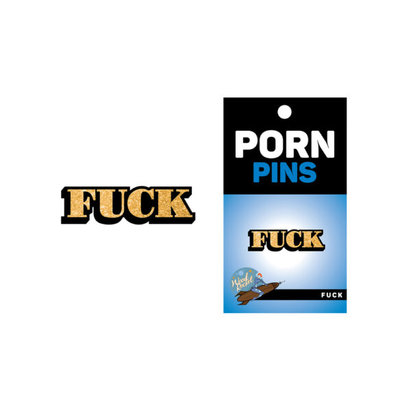 Fuck Gold Glitter Pin