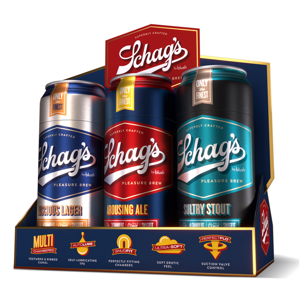 Schag's Beer Can Stroker 6 Pack Assorted 1 Schag's Beer Can Stroker 6 Pack Assorted