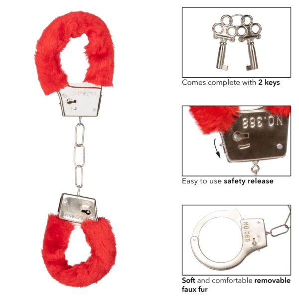 Playful Furry Cuffs Red - Image 3