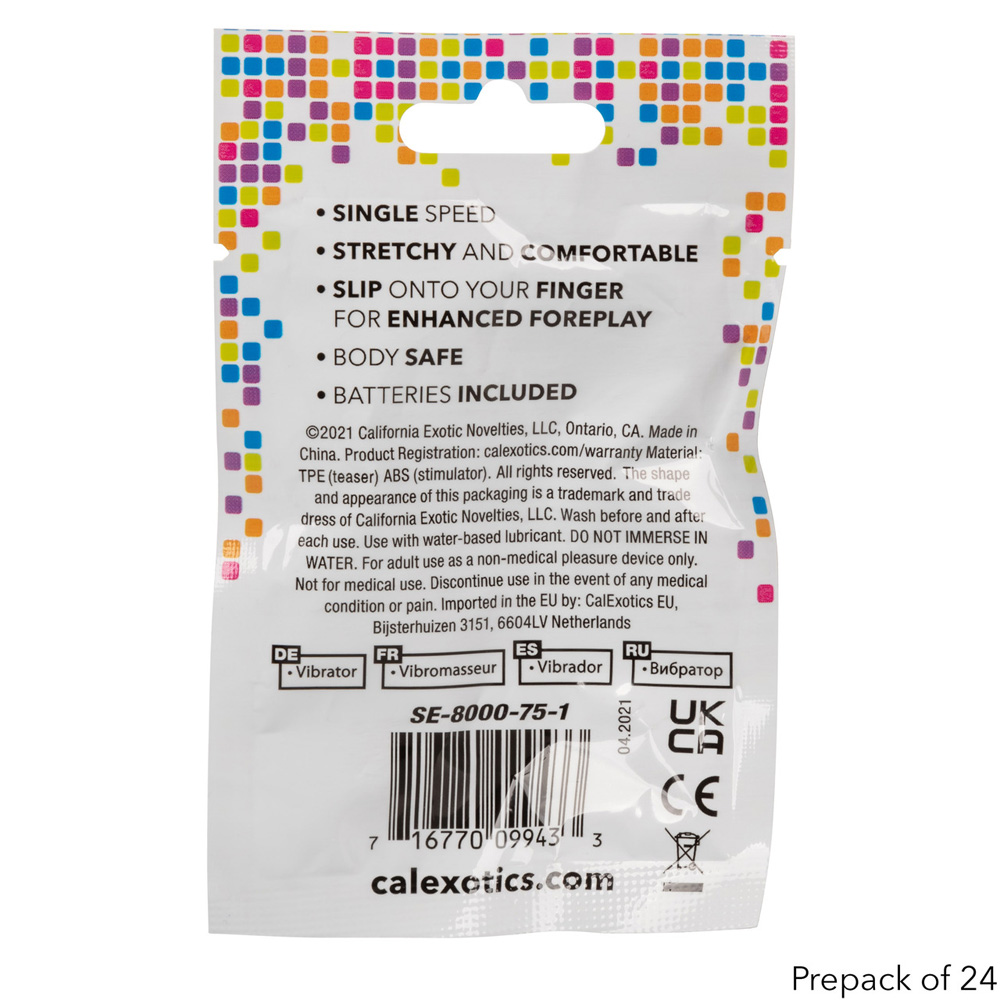 Foil Pack Vibrating Finger Teaser Prepack Of 24 Purple 3 Foil Pack Vibrating Finger Teaser Prepack Of 24 Purple - Image 3