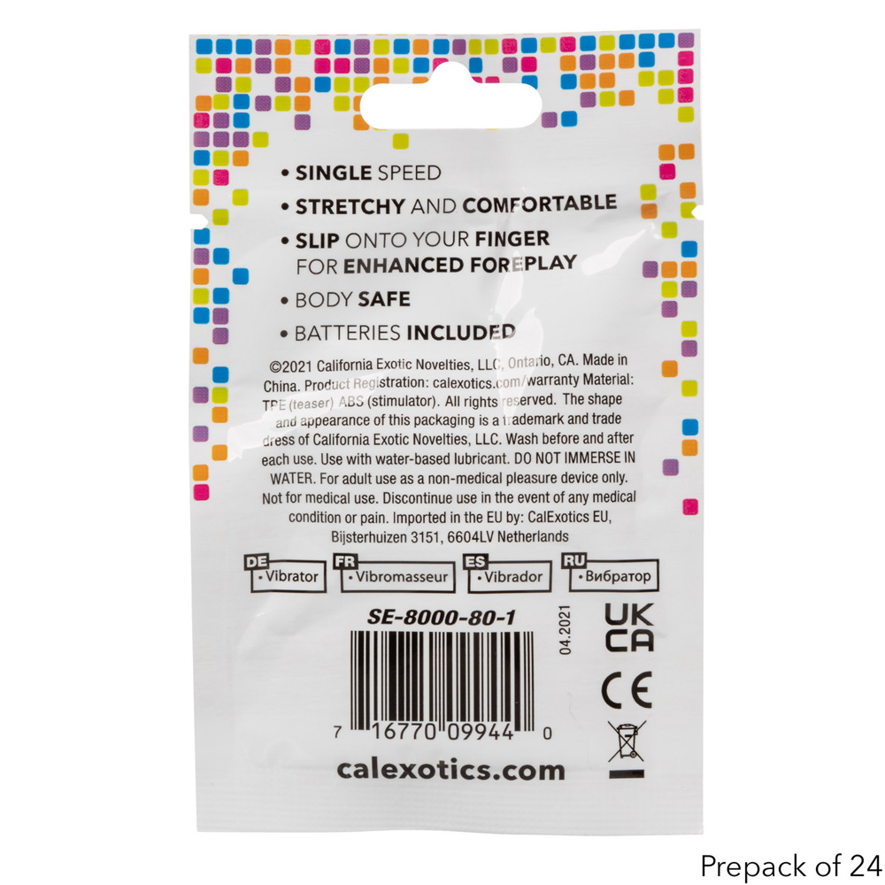 Foil Pack Vibrating Finger Teaser Prepack Of 24 Blue 3 Foil Pack Vibrating Finger Teaser Prepack Of 24 Blue - Image 3