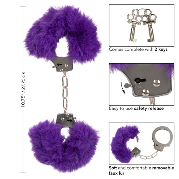 Ultra Fluffy Furry Cuffs Purple - Image 3