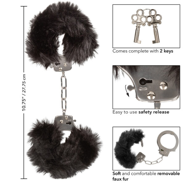 Ultra Fluffy Furry Cuffs Black - Image 3