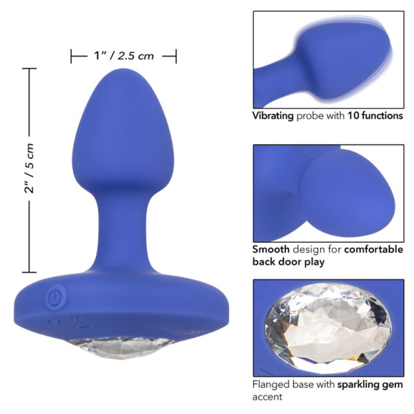 Cheeky Gems Small Rechargeable Vibrating Probe Blue - Image 3