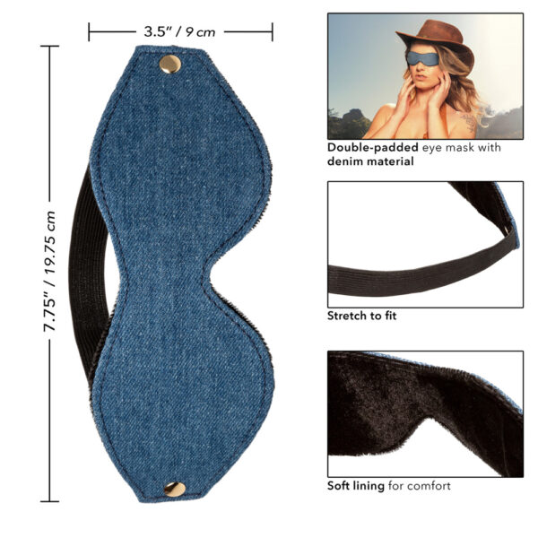Ride 'Em Premium Denim Collection Eye Mask - Image 3