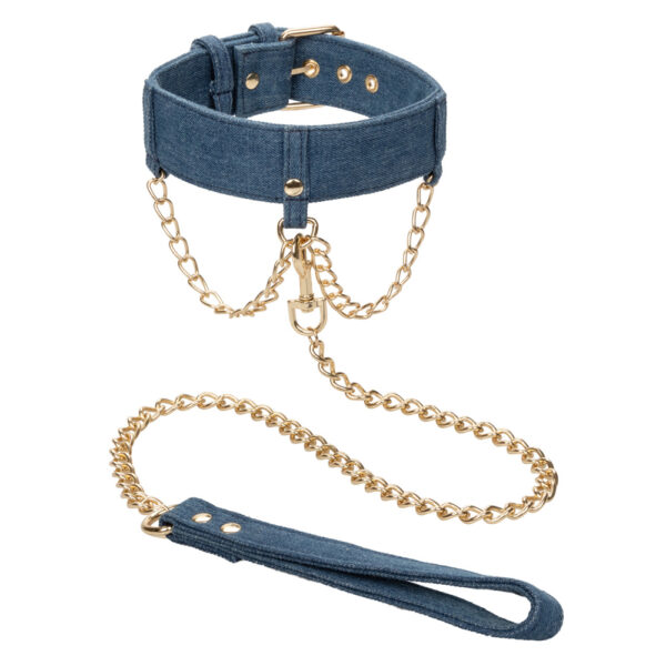 Ride 'Em Premium Denim Collection Collar With Leash - Image 2