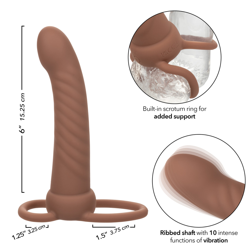 Performance Maxx Rechargeable Ribbed Dual Penetrator Brown 3 Performance Maxx Rechargeable Ribbed Dual Penetrator Brown - Image 3