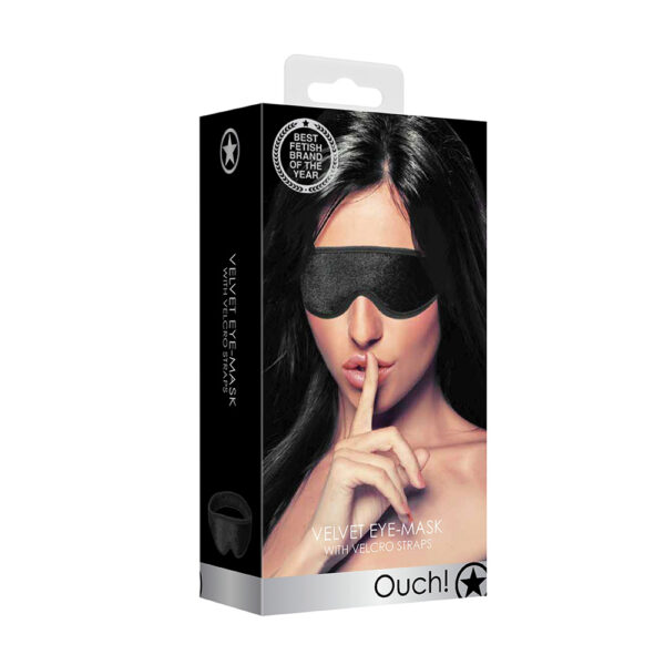 Ouch! Velvet & Velcro Adjustable Eye Mask Black