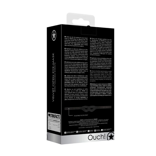 Ouch! Velvet & Velcro Adjustable Open Eye Mask - Image 3