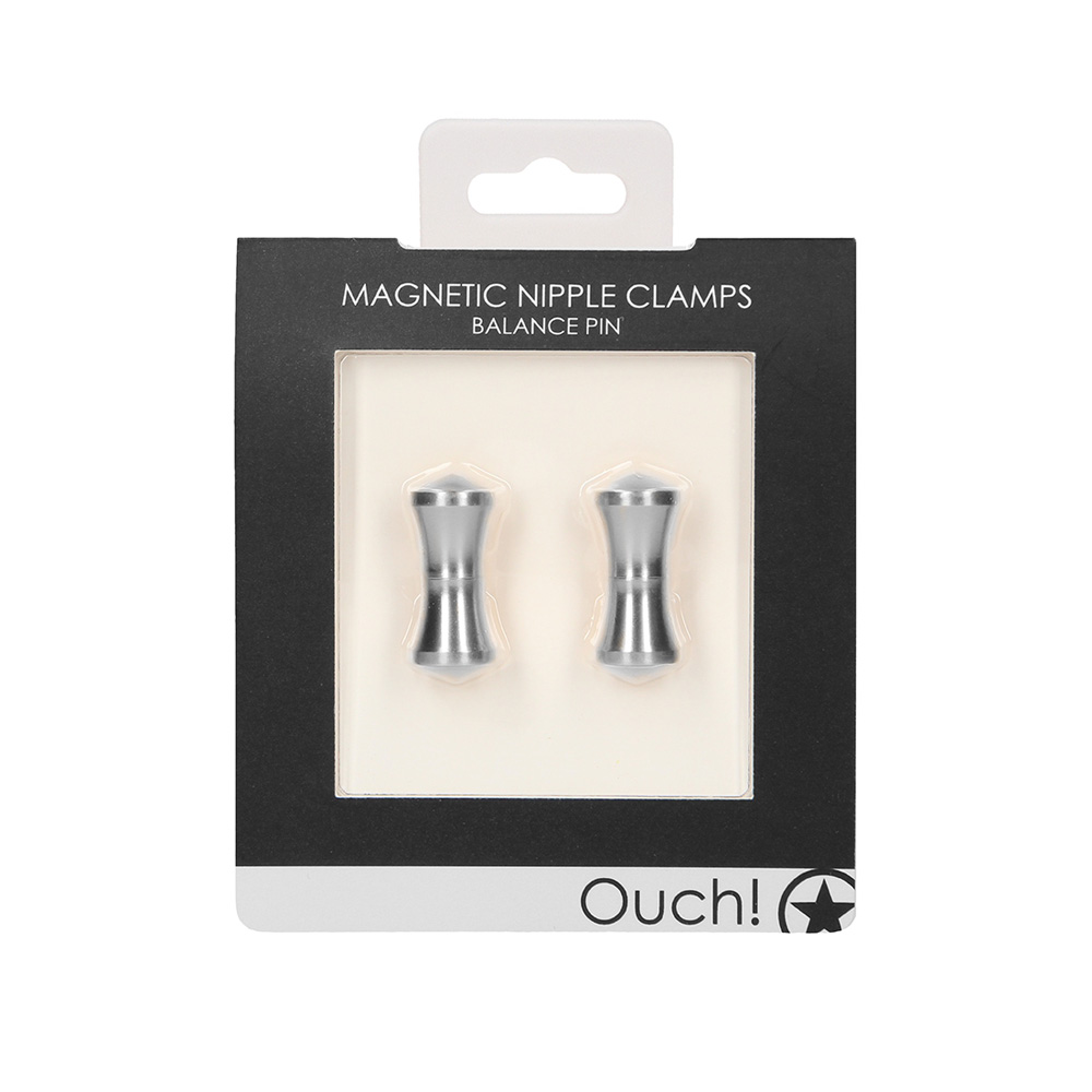 Ouch! Magnetic Nipple Clamps Balance Pin Silver 1 Ouch! Magnetic Nipple Clamps Balance Pin Silver