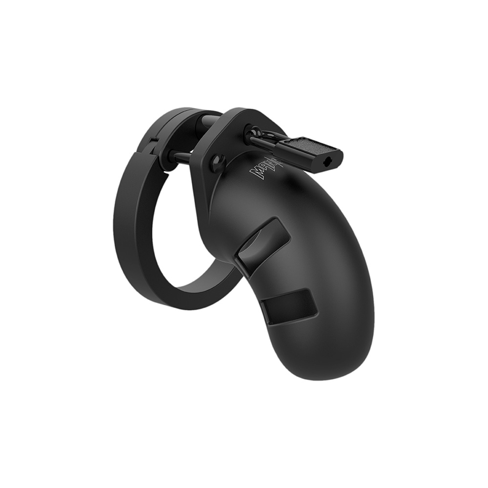 Mancage Model 20 Chastity 3.5" Silicone Cock Cage Black 2 Mancage Model 20 Chastity 3.5" Silicone Cock Cage Black - Image 2