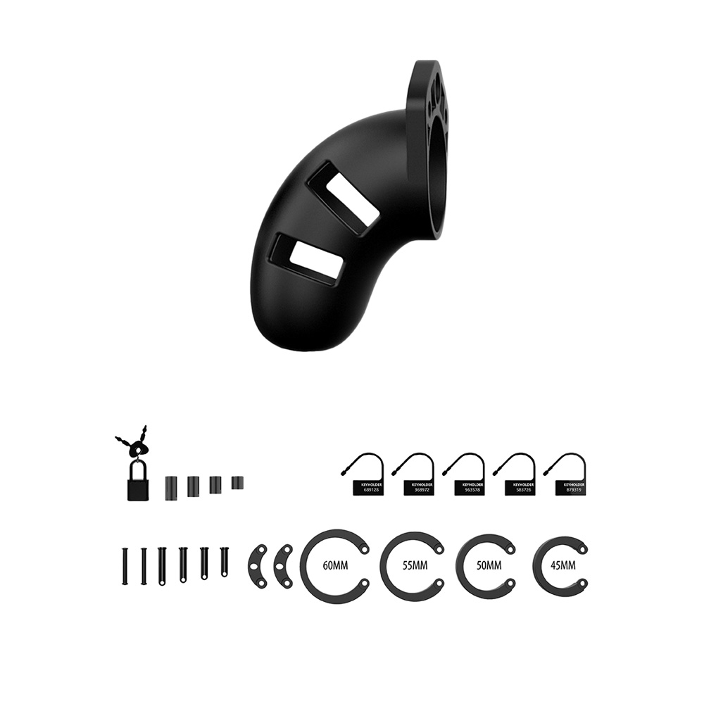Mancage Model 20 Chastity 3.5" Silicone Cock Cage Black 3 Mancage Model 20 Chastity 3.5" Silicone Cock Cage Black - Image 3
