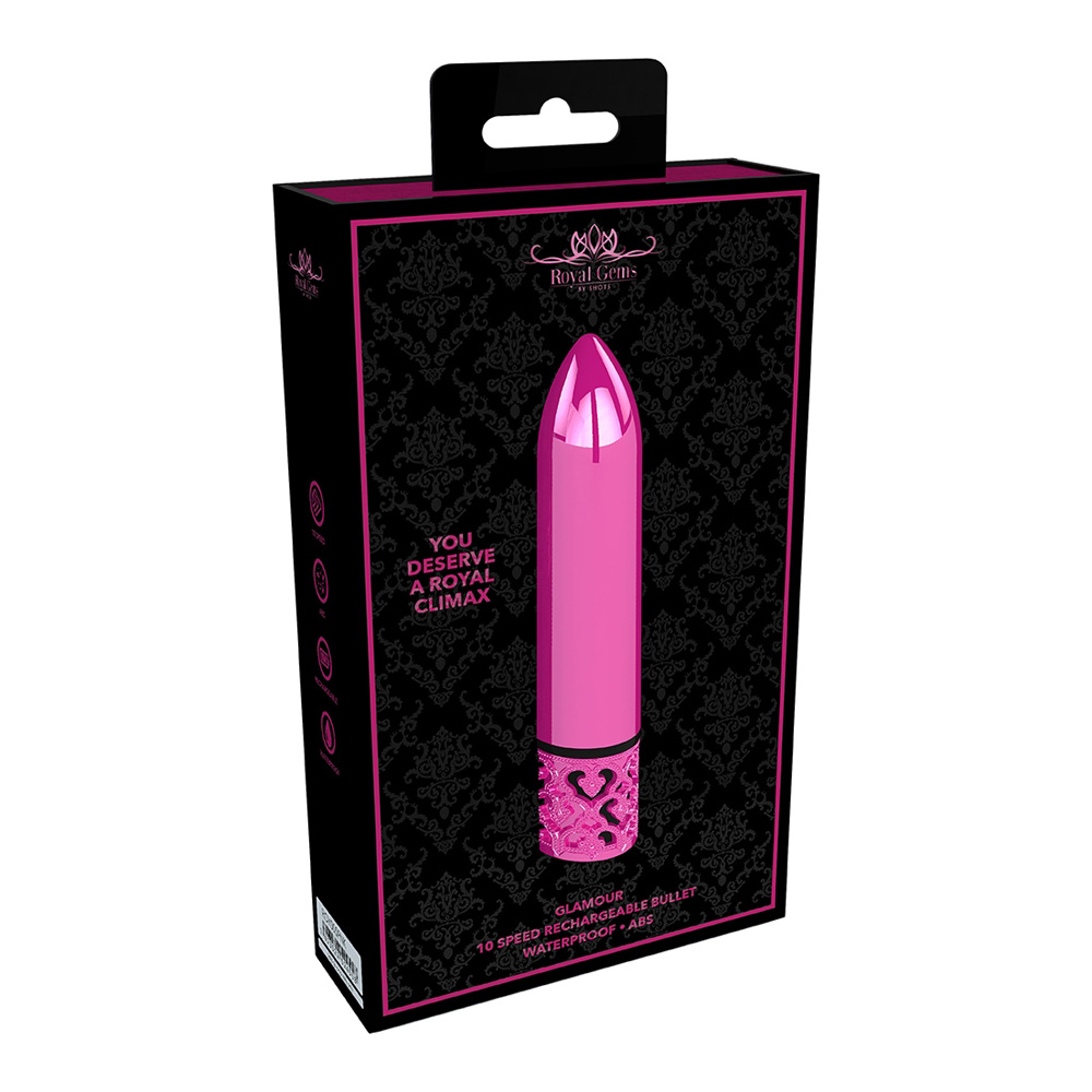 Royal Gems Glamour Rechargeable Abs Bullet Pink 1 Royal Gems Glamour Rechargeable Abs Bullet Pink