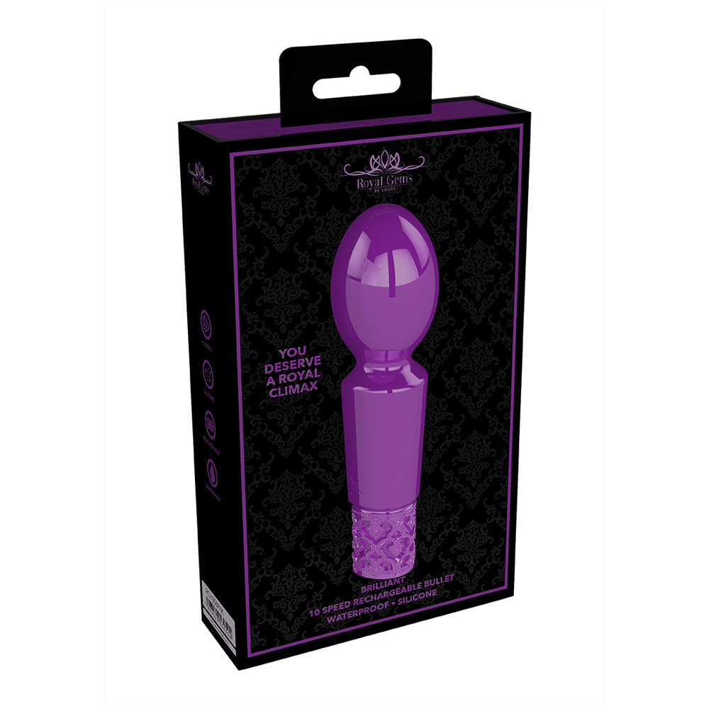 Royal Gems Brilliant Rechargeable Silicone Bullet Purple 1 Royal Gems Brilliant Rechargeable Silicone Bullet Purple