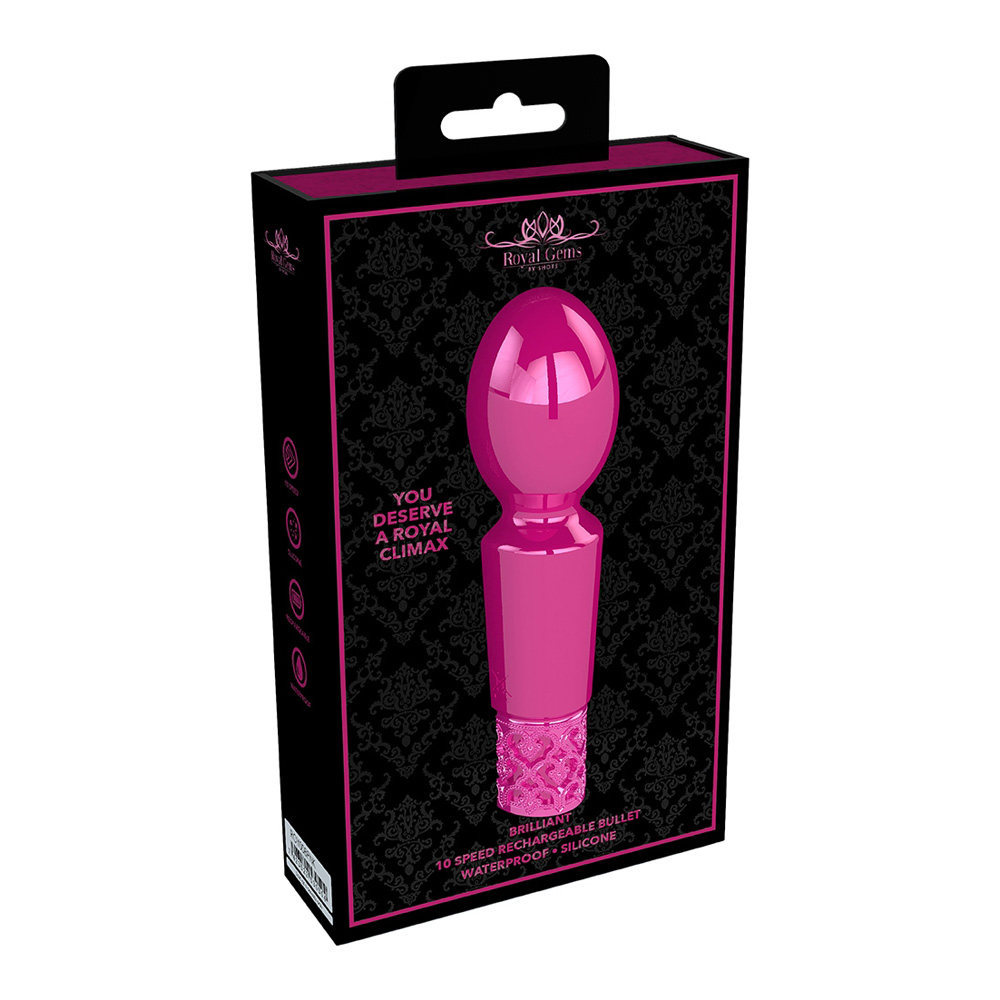 Royal Gems Brilliant Rechargeable Silicone Bullet Pink 1 Royal Gems Brilliant Rechargeable Silicone Bullet Pink