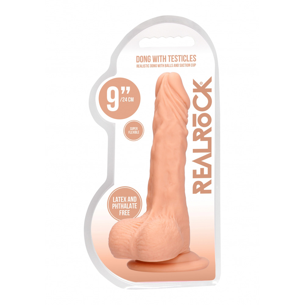 Realrock Dong With Testicles 9" Flesh 1 Realrock Dong With Testicles 9" Flesh
