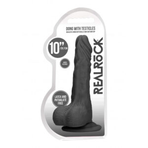 Realrock Dong With Testicles 10" Black