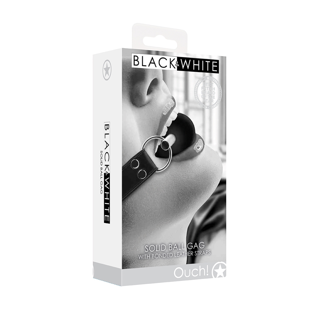 Solid Ball Gag With Bonded Leather Straps 1 Solid Ball Gag With Bonded Leather Straps