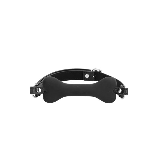 Ouch! Silicone Bone Gag With Adjustable Bonded Leather Straps - Image 2