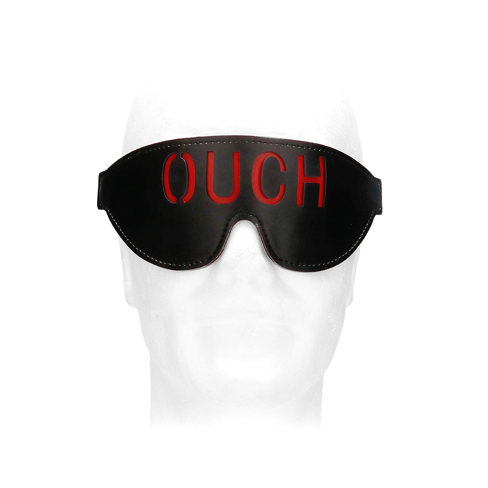 Ouch! Bonded Leather Eye Mask Ouch With Elastic Straps 2 Ouch! Bonded Leather Eye Mask Ouch With Elastic Straps - Image 2