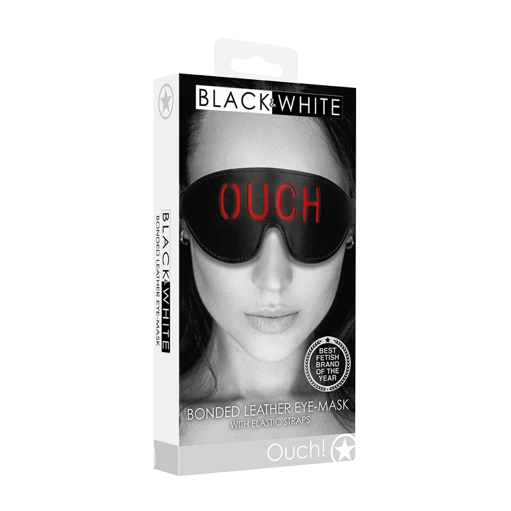 Ouch! Bonded Leather Eye Mask Ouch With Elastic Straps 1 Ouch! Bonded Leather Eye Mask Ouch With Elastic Straps
