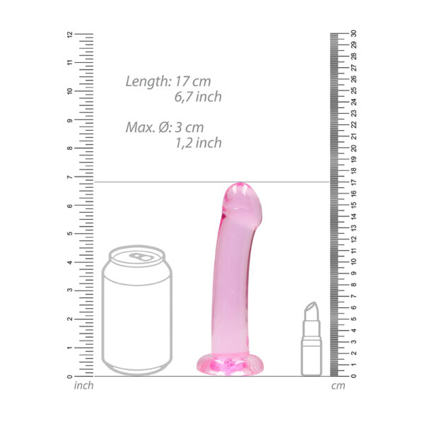 Non Realistic Dildo With Suction Cup 6.7" Pink - Image 3