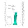 Non Realistic Dildo With Suction Cup 6.7" Turquoise - Image 3