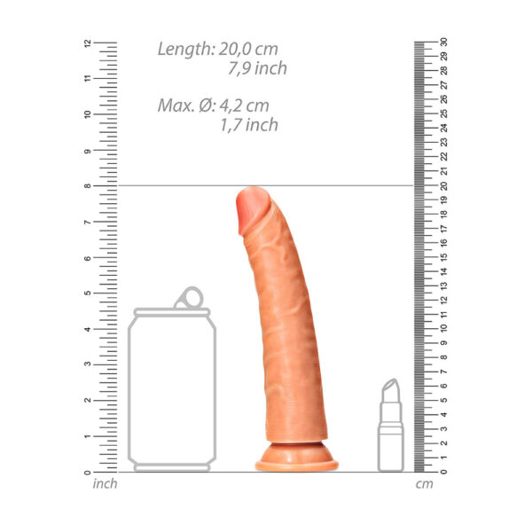 Slim Realistic Dildo Without Balls With Suction Cup 7'' Tan - Image 3