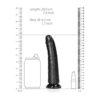 Slim Realistic Dildo Without Balls With Suction Cup 7'' Black - Image 3