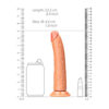 Slim Realistic Dildo Without Balls With Suction Cup 8'' Tan - Image 3