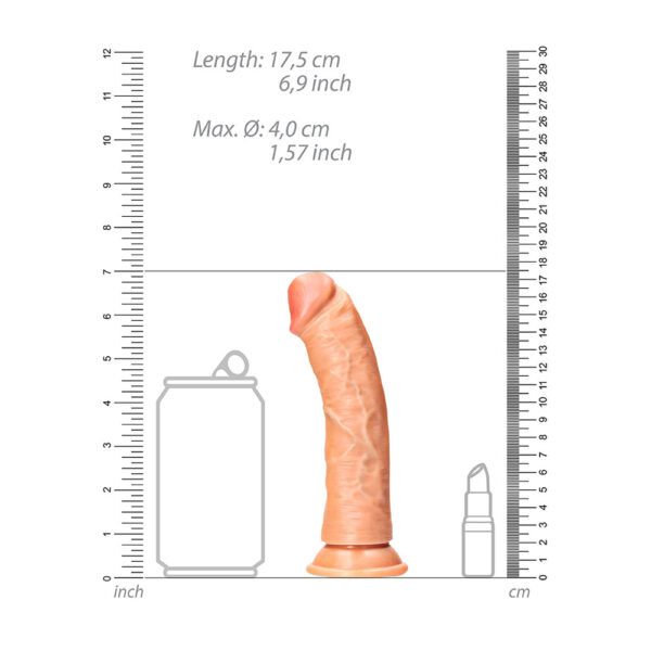 Curved Realistic Dildo Without Balls With Suction Cup 6'' Tan - Image 3