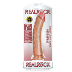 Curved Realistic Dildo Without Balls With Suction Cup 7'' Tan