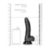 Curved Realistic Dildo With Balls And Suction Cup 7'' Black - Image 3