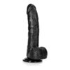 Curved Realistic Dildo With Balls And Suction Cup 8'' Black - Image 2