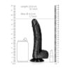 Curved Realistic Dildo With Balls And Suction Cup 8'' Black - Image 3