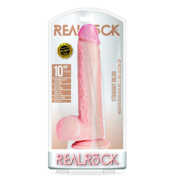 Straight Realistic Dildo With Balls And Suction Cup 10'' Flesh