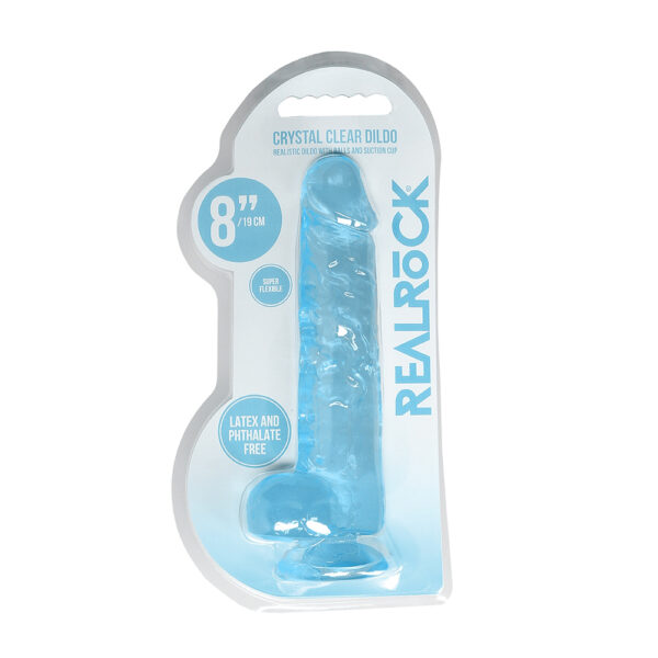 Realistic Dildo With Balls 8" Blue