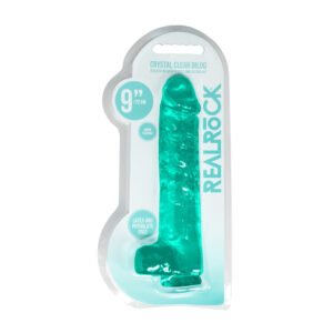 Realistic Dildo With Balls 9" Turquoise