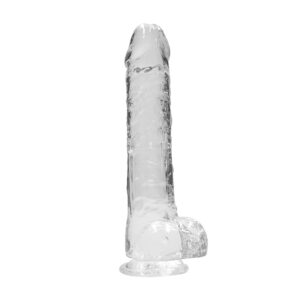 Realistic Dildo With Balls 10" Transparent