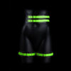 Ouch! Thigh Cuffs With Belt And Handcuffs Glow In The Dark S/M - Image 2