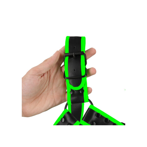 Ouch! Buckle Bulldog Harness Glow In The Dark S/M - Image 3