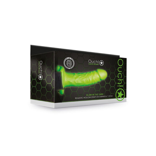Ouch! Realistic 7" Strap-On Harness Glow In The Dark