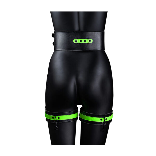 Ouch! Thigh Cuffs With Belt And Handcuffs Glow In The Dark L/Xl - Image 3