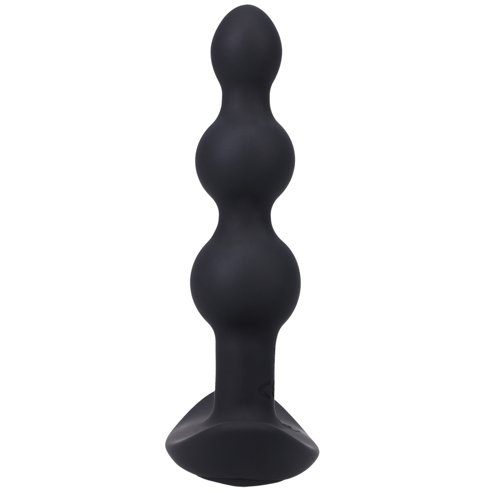 A-Play Beaded Vibe Rechargeable Silicone Anal Plug With Remote Black 3 A-Play Beaded Vibe Rechargeable Silicone Anal Plug With Remote Black - Image 3