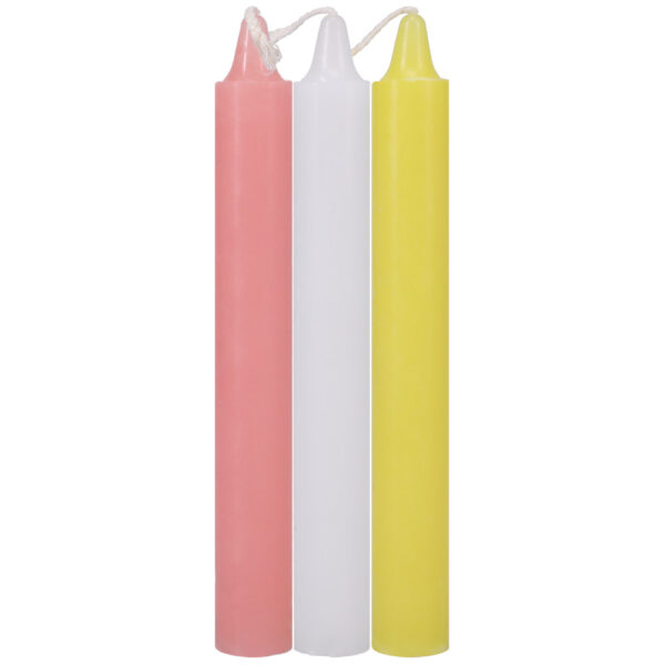 Japanese Drip Candles 3 Pack Pink, White, Yellow - Image 2
