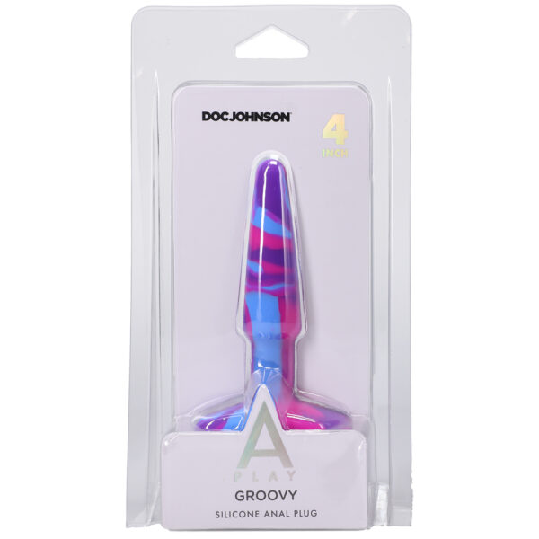 A-Play Groovy Silicone Anal Plug 4" Berry