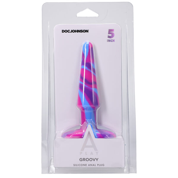 A-Play Groovy Silicone Anal Plug 5" Berry