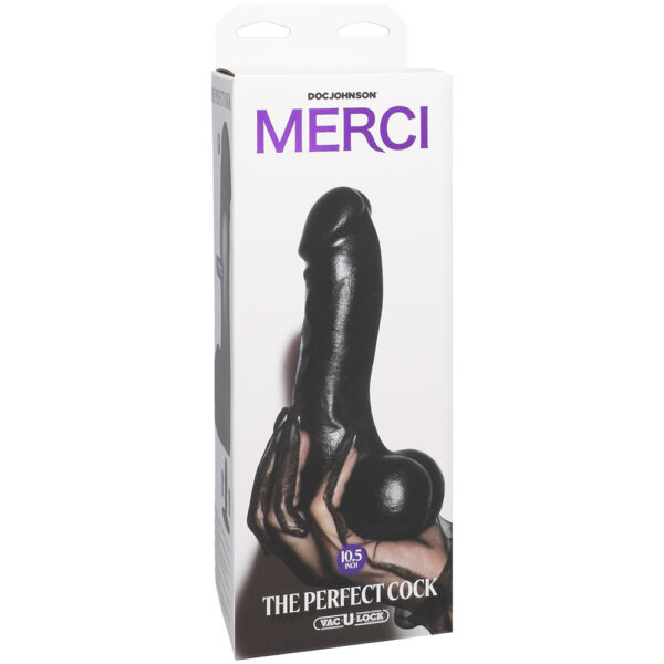 Merci The Perfect Cock 10.5" With Removable Vac-U-Lock Suction Cup Ultraskyn Black