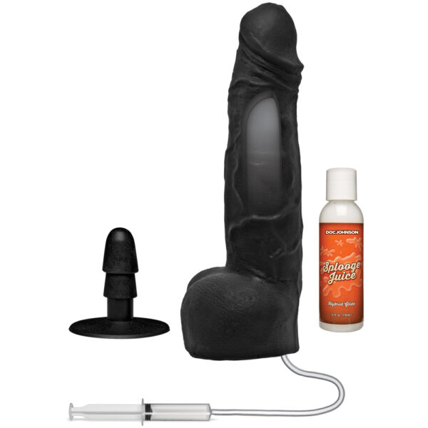Merci Squirting Cumplay Cock 10" With Removable Vac-U-Lock Suction Cup Ultraskyn Black - Image 2